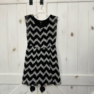 Black and White Chevron Summer Tank Midi Dress